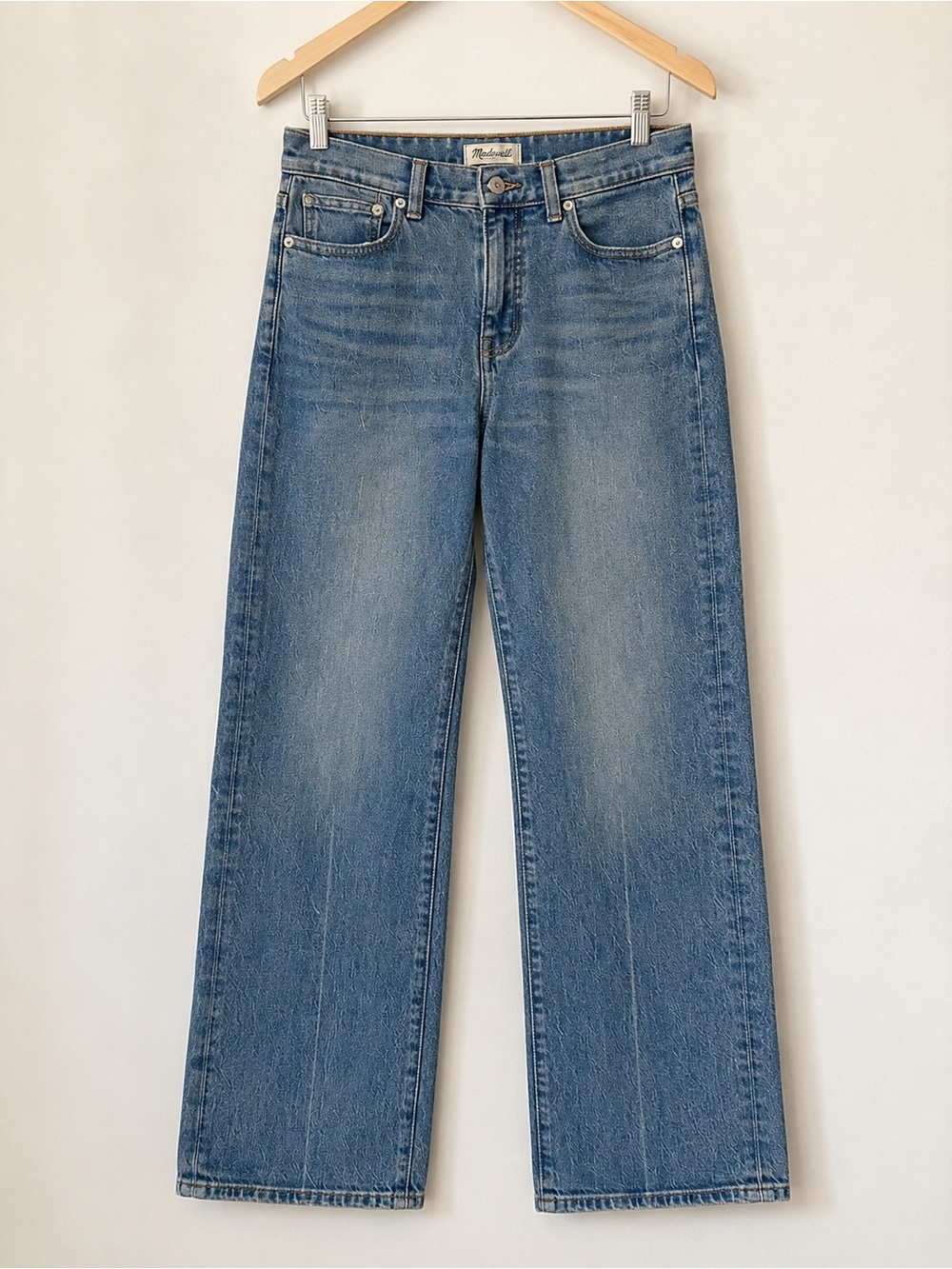 Madewell ’90s Modern Straight High Waist Medium Blue Wash Denim Jeans 25 NWT - Picture 4 of 11